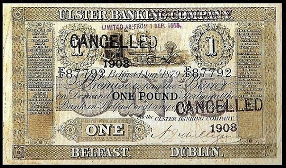 Ulster Bank 1 Pound 1st August 1879 A.J.Mulligan.jpg