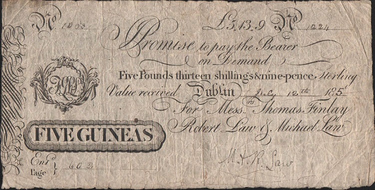 Thomas Finlay & Co. 5 Guineas 12th July ca.1825.jpg