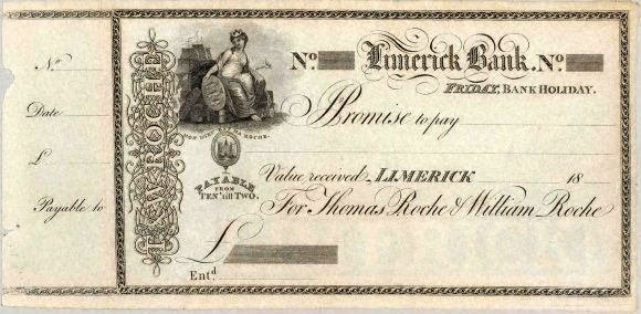 Thomas Roche & Co. Limerick Bank Blank Denomination Unissued ca. 1801-1825.jpg