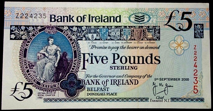 Bank of Ireland 5 pounds Replacement 5th Sept. 2000 McGinn.jpg