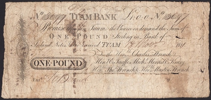 Charles Ffrench & Co. Tuam Bank 1 Pound 18th November 1811.jpg