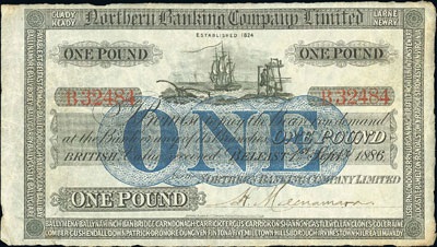 Northern Banking Company Limited 1 Pound 1st Sept. 1886 MacNamara.jpg