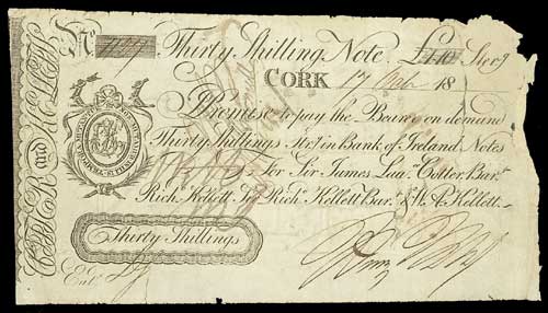 Cotter & Kelletts Cork Bank 30 Shillings 17th Oct 18--.jpg