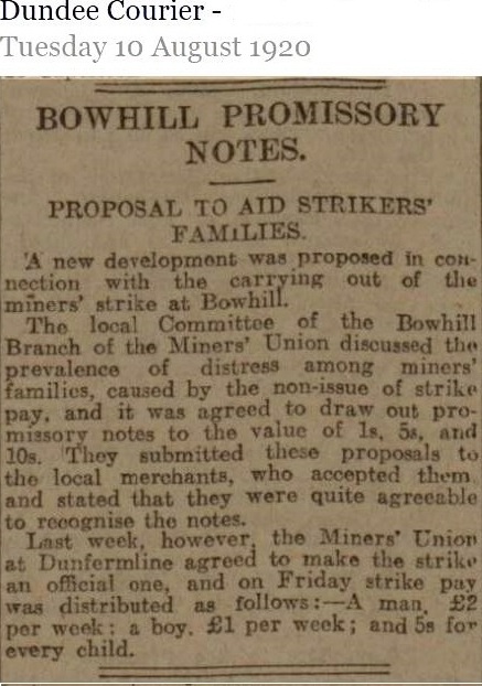 Bowhill Promissory Notes Dundee Courier 10th August 1920.JPG