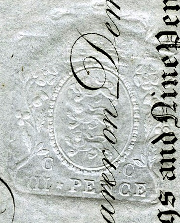 Deanagh Mills Killarney 1 Guinea ca.1804 Revenue Stamp.jpg