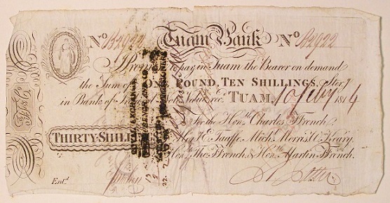 Tuam Bank Ffrench's 30 Shillings 10th Feb. 1814.jpg