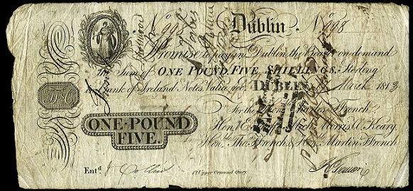 Ffrench's Bank Dublin 17th March 1813 25 Shillings.jpg
