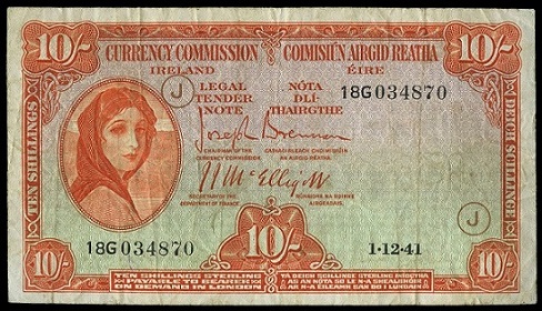 Lavey 10 Shillings 1st Dec. 1941 Brennan McElligott WC J.jpg