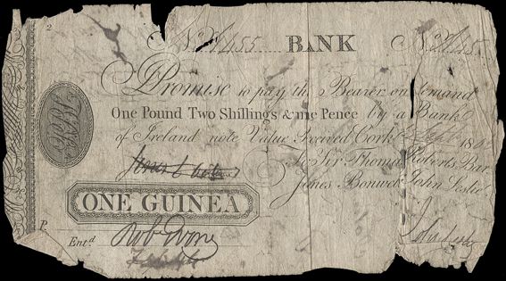 Cork Bank Roberts & Co. 1 Guinea Sept.1808.jpg