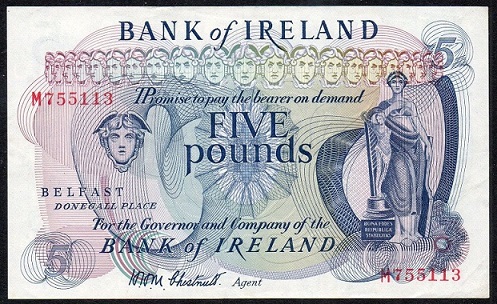 Bank of Ireland 5 Pounds 1968 Chestnutt.jpg