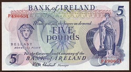Bank of Ireland 5 Pounds ca.1972 Chestnutt.jpg