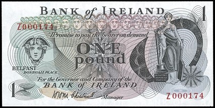 Bank of Ireland 1 Pound Replacement  ca.1971 Chestnutt.jpg