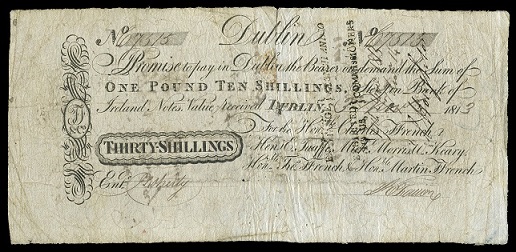 Ffrenchs Bank Dublin  30 Shillings  3rd Nov. 1813.jpg