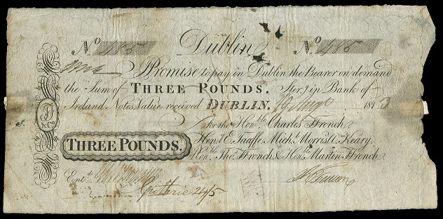 Ffrench's Bank 3 Pounds 19th August 1813.jpg
