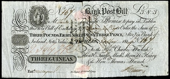 Ffrenchs Bank Post Bill 3 Guineas 2nd May 1814.jpg