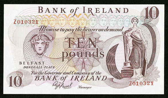 Bank of Ireland 10 Pounds Replacement ca. 1977 O'Neill.jpg
