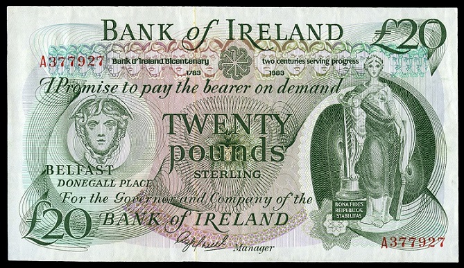 Bank of Ireland 20 Pounds Bicent. 1983 O'Neill.jpg