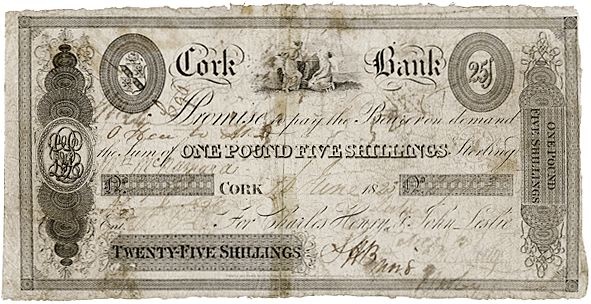 Cork Bank Leslies' 25 Shillings 16th June 1823.jpg