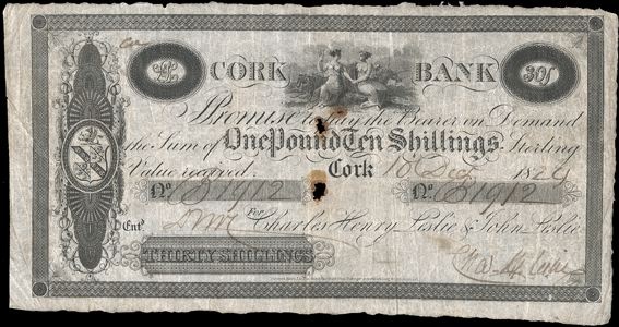 Cork Bank Leslie & Co 30 Shillings 10 Dec. 1824.jpg