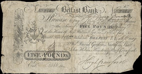 Belfast Bank 5 Pounds 22nd Sept 1809.jpg