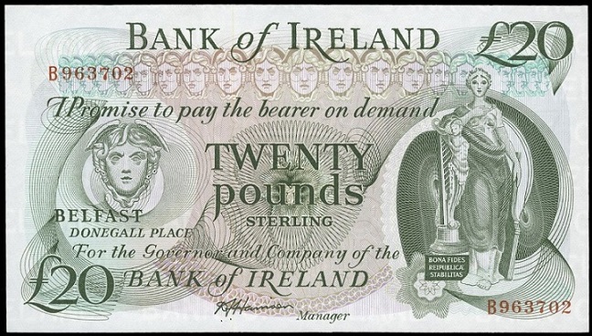 Bank of Ireland 20 Pounds ca. 1985 Harrison.jpg
