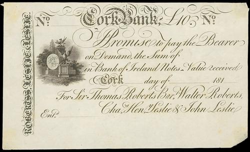 Cork Bank Thomas Roberts & Co. 10 Pounds Unissued ca.1810-1815.jpg