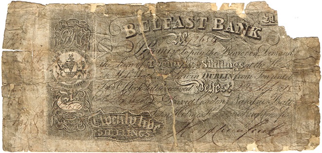 Belfast Bank David Gordon & Co. 25 Shillings 25th Sept. 1815.jpg