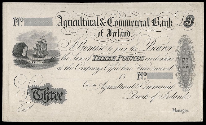 Agricultural & Commercial Bank of Ireland 3 Pounds Proof ca.1835.jpg
