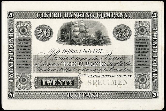 Ulster Bank 20 Pounds Proof 1st July 1857.jpg