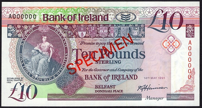 Bank of Ireland  10 Pounds Specimen 14th May 1991 Harrison.jpg