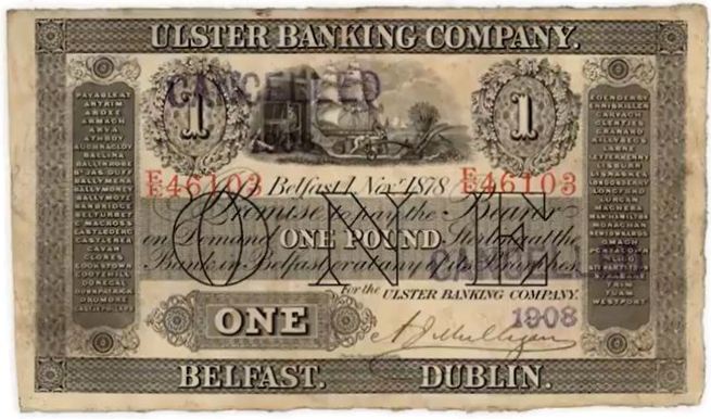 Ulster Bank 1 Pound 1st Nov. 1878 A.J.Mulligan.JPG