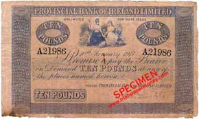 Provincial Bank of Ireland 10 Pounds 1917