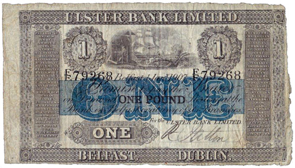 Ulster Bank One Pound 1907