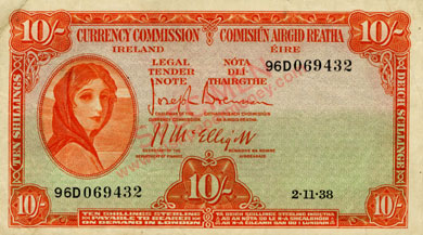 Ireland Ten Shilling note 1938