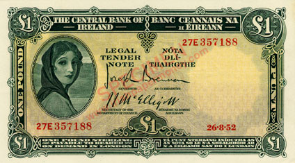 Central Bank of Ireland 1 Pound 1952