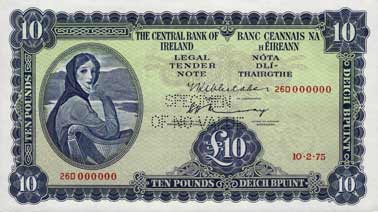 central bank of ireland banknotes 1971-1975