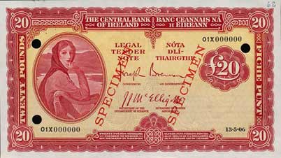 central bank of ireland banknotes 1945-1952