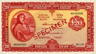 central bank of ireland banknotes 1961-1968