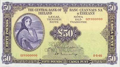 central bank of ireland banknotes 1969-1975