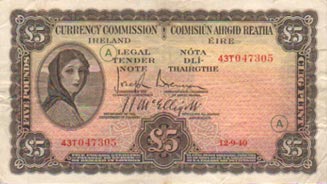 Currency Commission Ireland banknotes 1940-1942