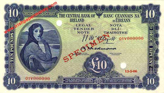 Lady Lavery 10 Pound note specimen
