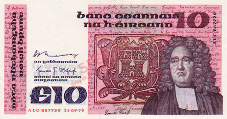 Central Bank of Ireland 10 Pounds 1978. Murray, Ó Cofaigh signatures