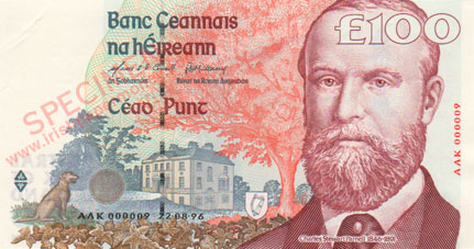 Central Bank of Ireland One Hundred Pounds 1996