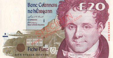 Central Bank of Ireland 20 Pounds 1996. Ó Conaill, Mullarkey