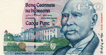 Central Bank of Ireland 50 Pounds 1995