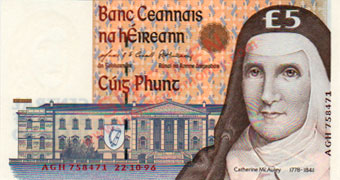 Central Bank of Ireland Five Pounds 19976. Ó Conaill, Mullarkey signatures