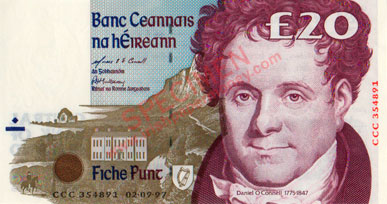 Central Bank of Ireland 20 Pound 1997 Replacement note CCC