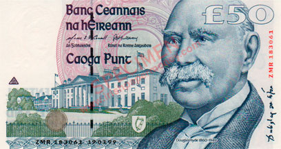 Central Bank of Ireland 50 Pounds 1999
