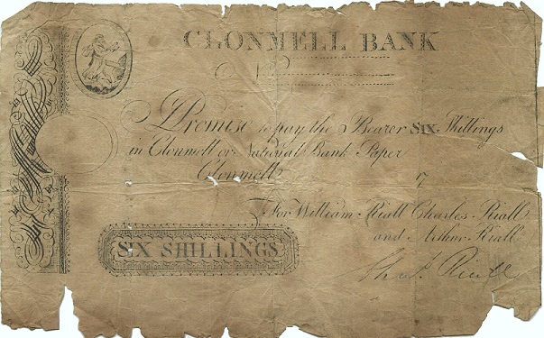 Clonmel Bank William Riall & Co. 6 Shillings ca. 1799 Unissued.jpg