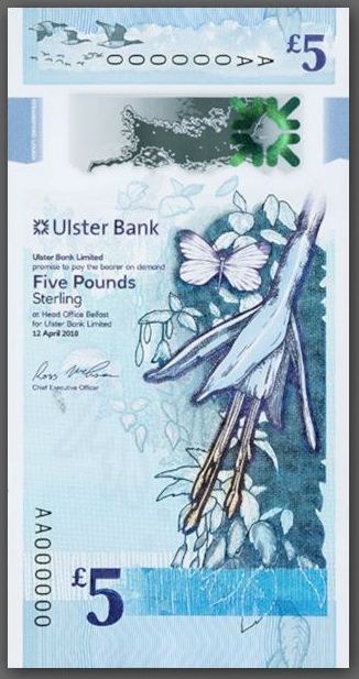 Ulster Bank 5 Pounds Specimen 12th April 2018 Ross McEwan.JPG